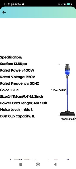 Aspiradora con cable 400 W