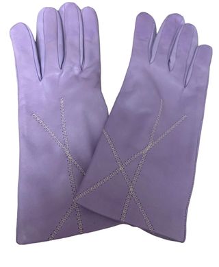 Guantes de piel color malva