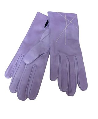 Guantes de piel color malva