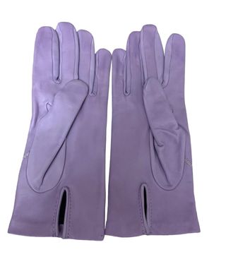 Guantes de piel color malva