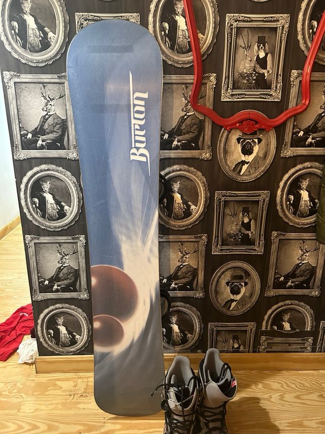 tabla de snow y botas