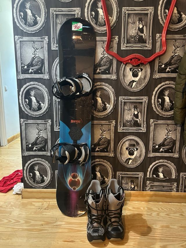 tabla de snow y botas