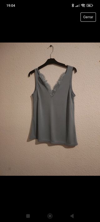 Blusa encaje azul bebe h&m