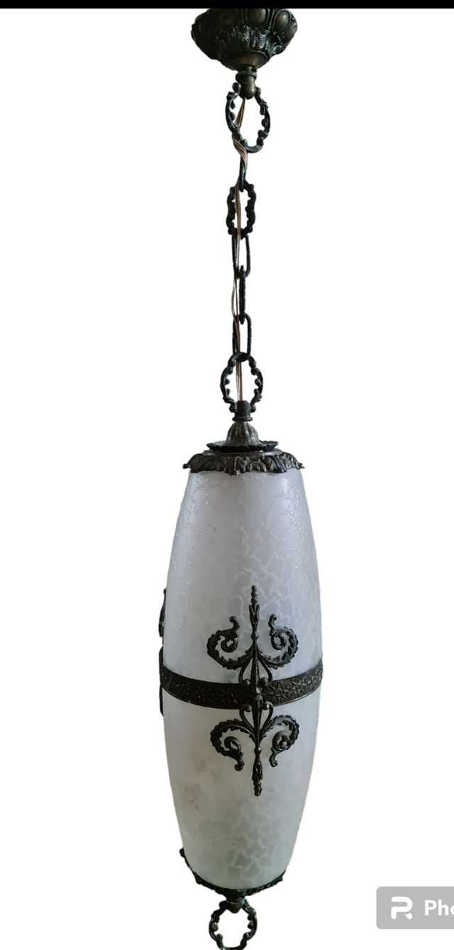 Lampadario antico interamente in ottone