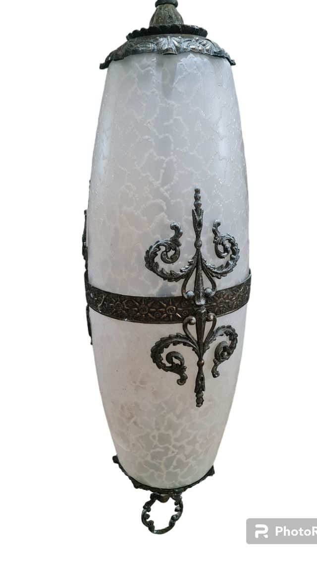 Lampadario antico interamente in ottone