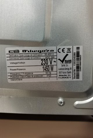 Horno Obergozo Hoc 399 NUEVO