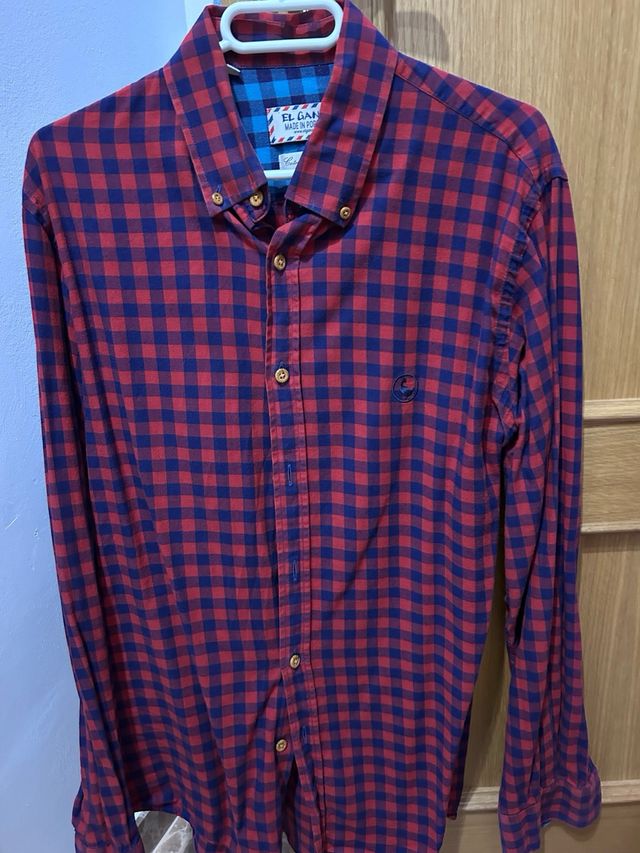 Camisa cuadros roja y azul talla 38
