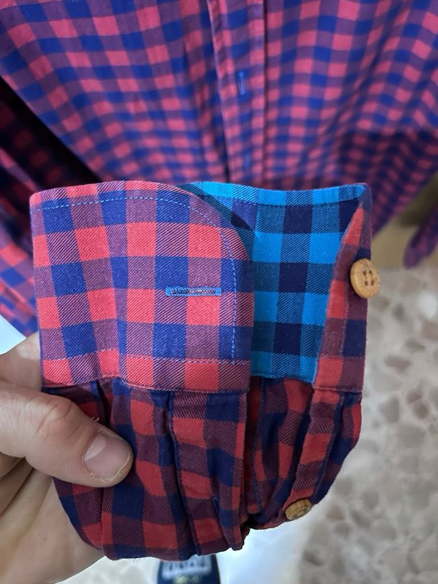 Camisa cuadros roja y azul talla 38