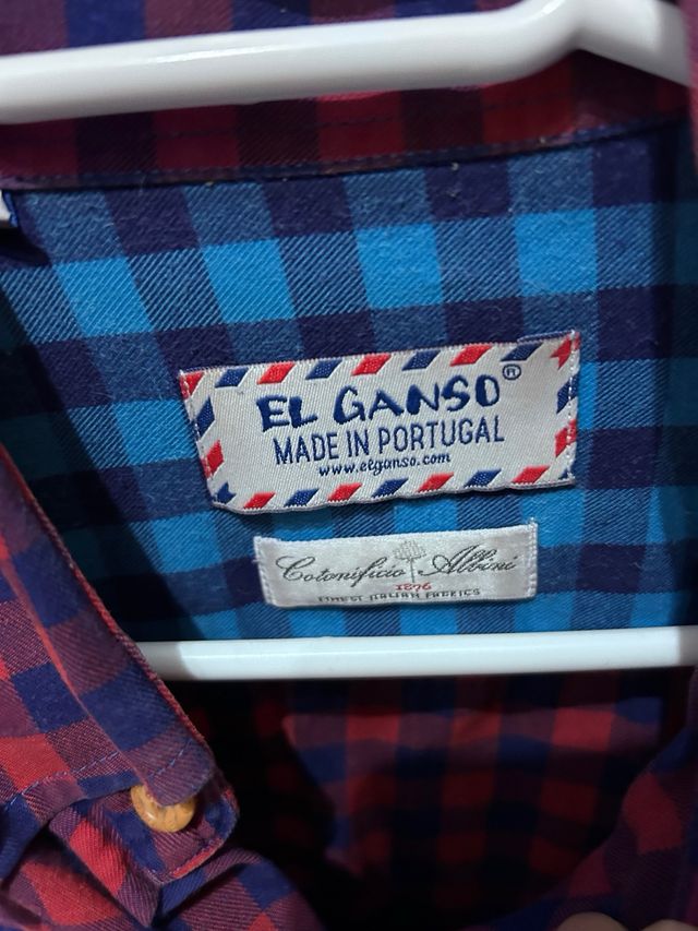 Camisa cuadros roja y azul talla 38