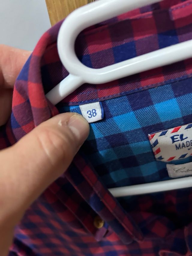 Camisa cuadros roja y azul talla 38