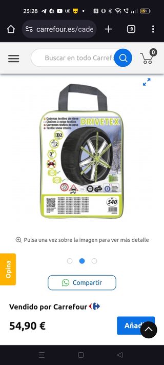 Cadenas textiles para nieve