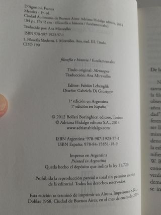 Mentira (FILOSOFIA E HISTORIA). Franca D'Agostini