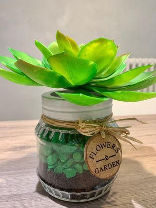 piantine finte con contenitore