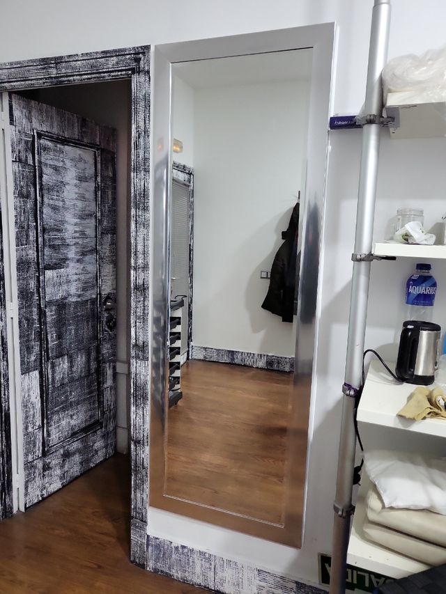 Espejo plateado rectangular para colga