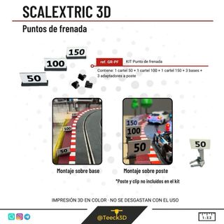 PUNTO DE FRENADA GUARDARAIL scalextric 3d