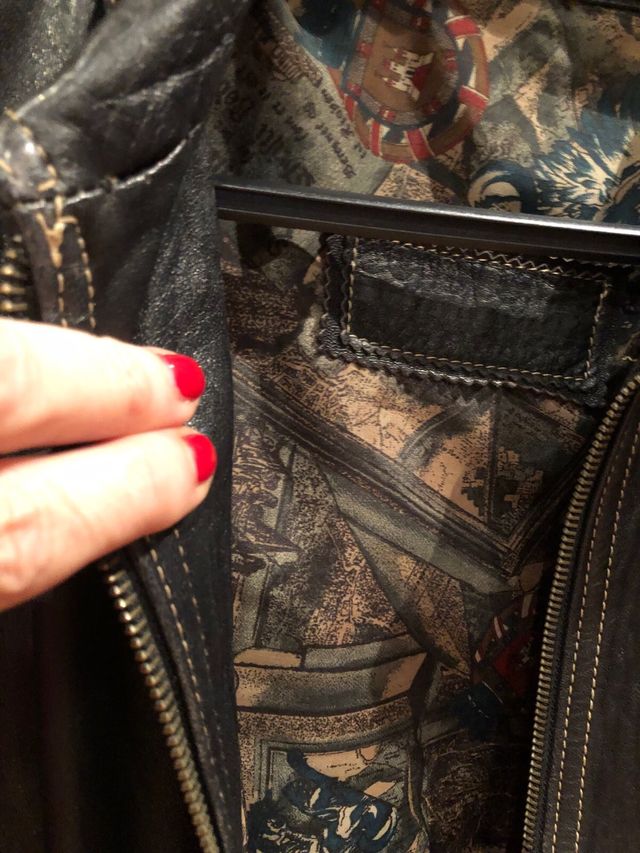 chaqueta piel negra entallada talla 40/42