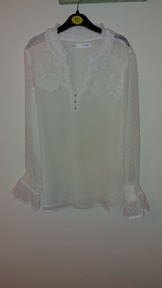 Blusa transparencias blanca