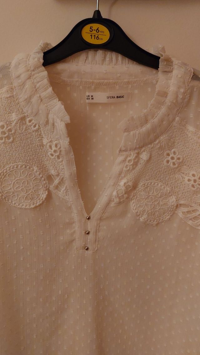 Blusa transparencias blanca