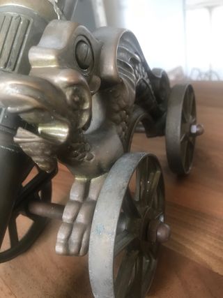 cannone decorativo ottone vintage