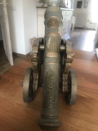 cannone decorativo ottone vintage