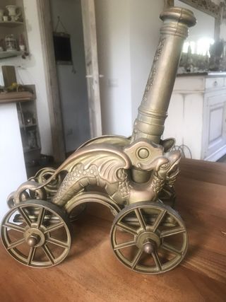 cannone decorativo ottone vintage