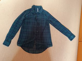 Camisa de cuadros azul y verde talla S