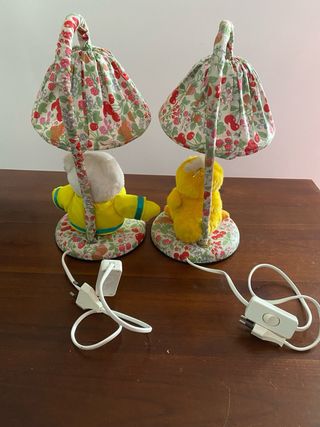N. 2 Lampade abat jour vintage con peluche
