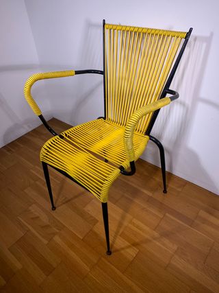 Sedia poltroncina da bar degli anni '60 GIALLA