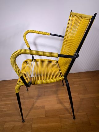 Sedia poltroncina da bar degli anni '60 GIALLA