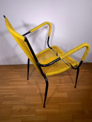Sedia poltroncina da bar degli anni '60 GIALLA