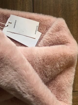 cuello/bufanda de pelo rosa nuevo