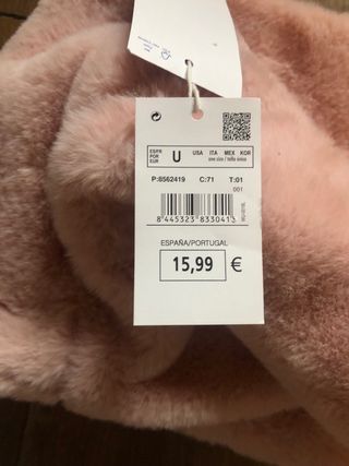 cuello/bufanda de pelo rosa nuevo