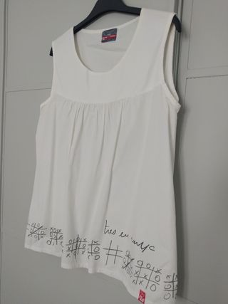 Razzmatazz Blusa blanca de verano talla M