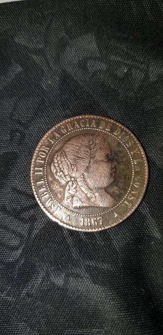 2 centimos y medio de escudo 1867