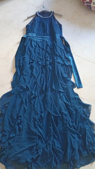 Vestido fiesta largo Azul talla 38-40