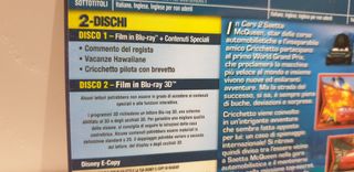 CARS 2 3D + 2D BLURAY - CON SLIPCASE