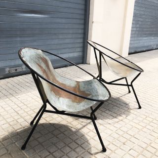 Sillas metal vintage industriales prototipo 1960