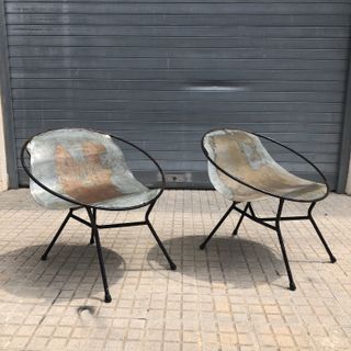 Sillas metal vintage industriales prototipo 1960