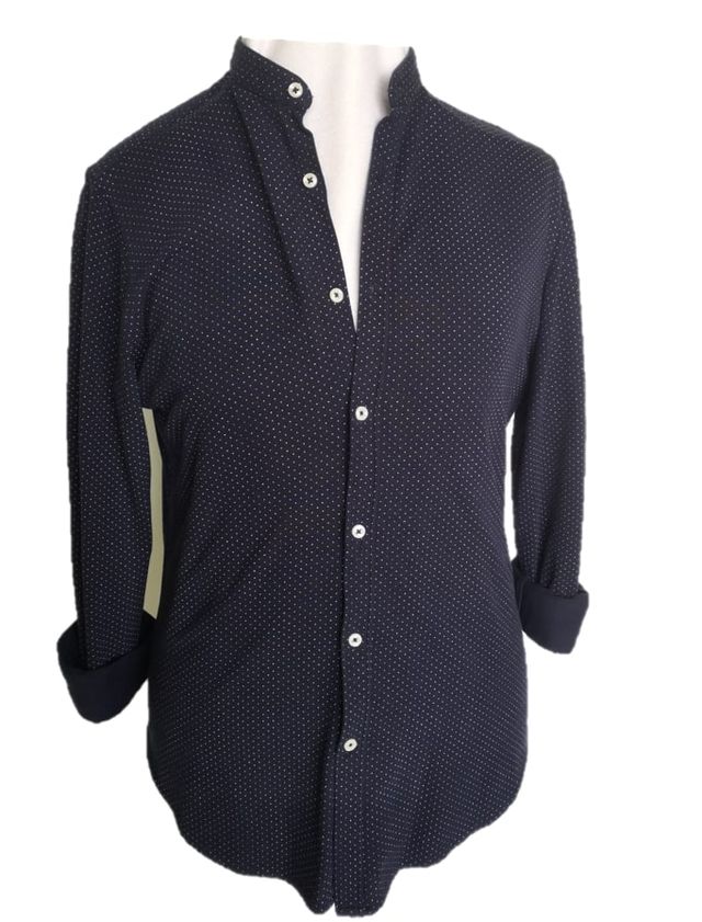 Camicia Elasticizzata a Pois Slimfit