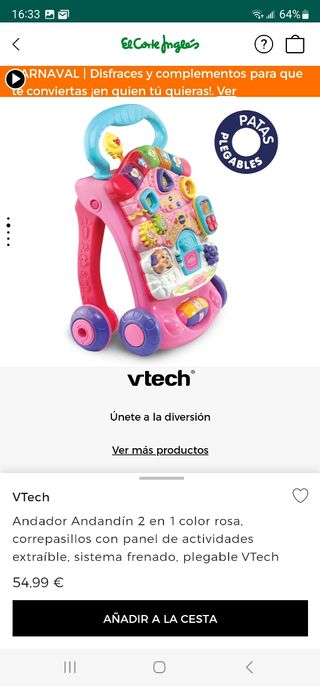 Andador rosa Vtech