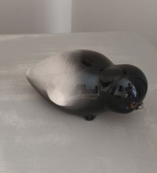 Pareja pingüinos porcelana