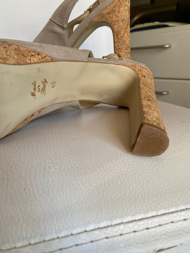 Lulupa sandali tacchi pelle grigi cinturino 40