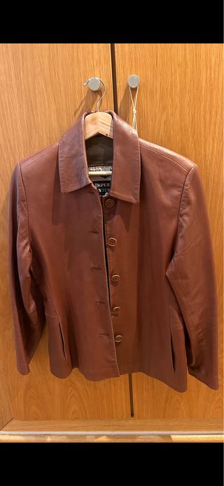 chaqueta piel marron 