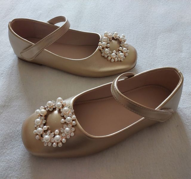 Sapatos Cerimónia Dourados, T35