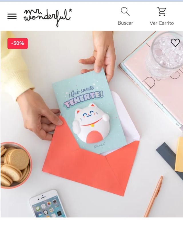 Postal: "Que suerte tenerte" de Mr. Wonderful