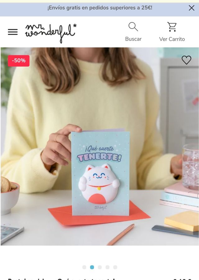 Postal: "Que suerte tenerte" de Mr. Wonderful