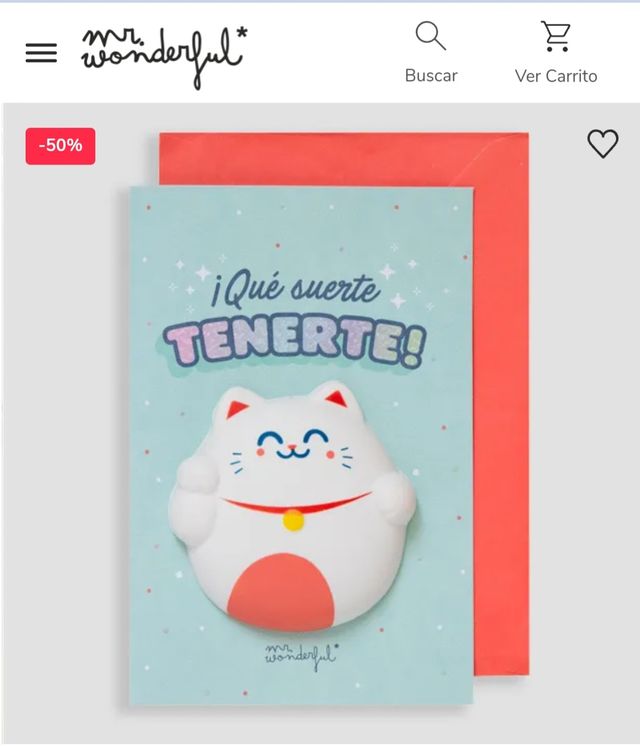 Postal: "Que suerte tenerte" de Mr. Wonderful