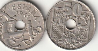 Moneda 50 céntimos de peseta de 1963