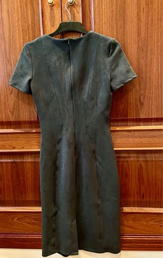 VESTIDO VERDE ANTELINA MANGA CORTA  NUEVO MANGO S