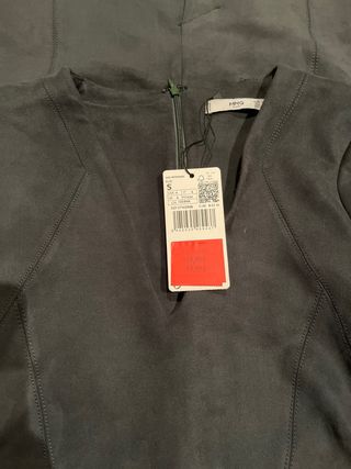 VESTIDO VERDE ANTELINA MANGA CORTA  NUEVO MANGO S